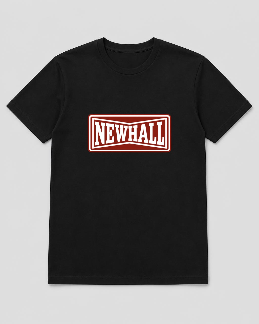 The black Newhall graphic tee, photographed flat
